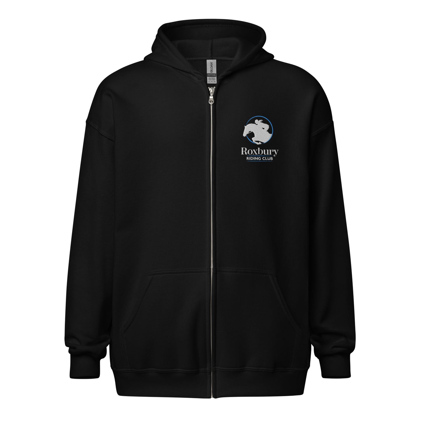 Roxbury Riding Club Black Unisex zip hoodie