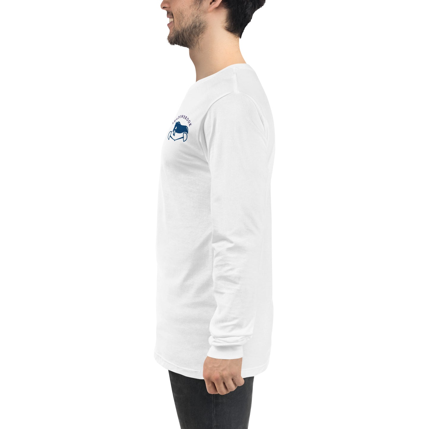 Shadowbrook Stables White Unisex Long Sleeve Tee - Small Logo Front