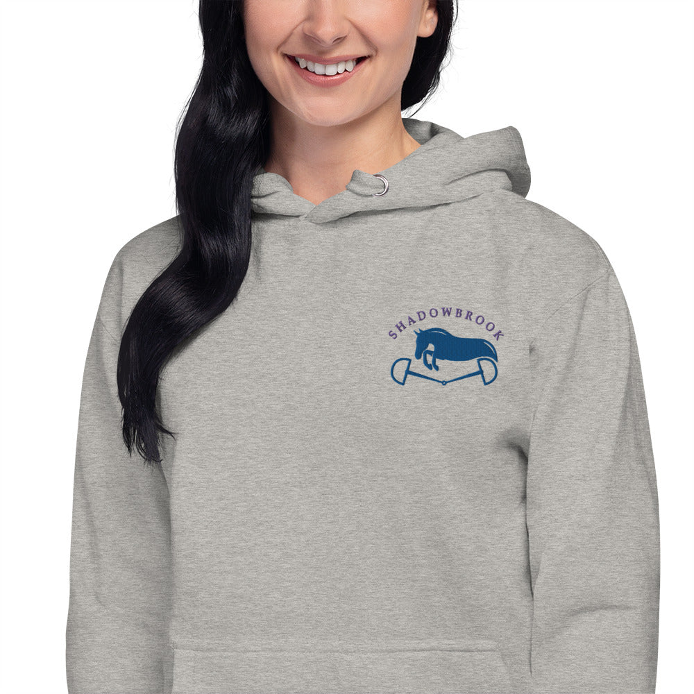 Shadowbrook Stables Light Grey Unisex Hoodie - Small Logo Front