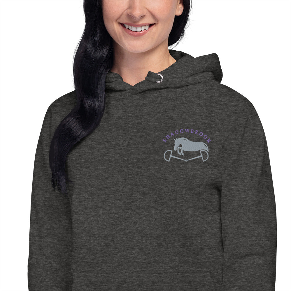 Shadowbrook Stables Dark Grey Unisex Hoodie - Small Logo Front