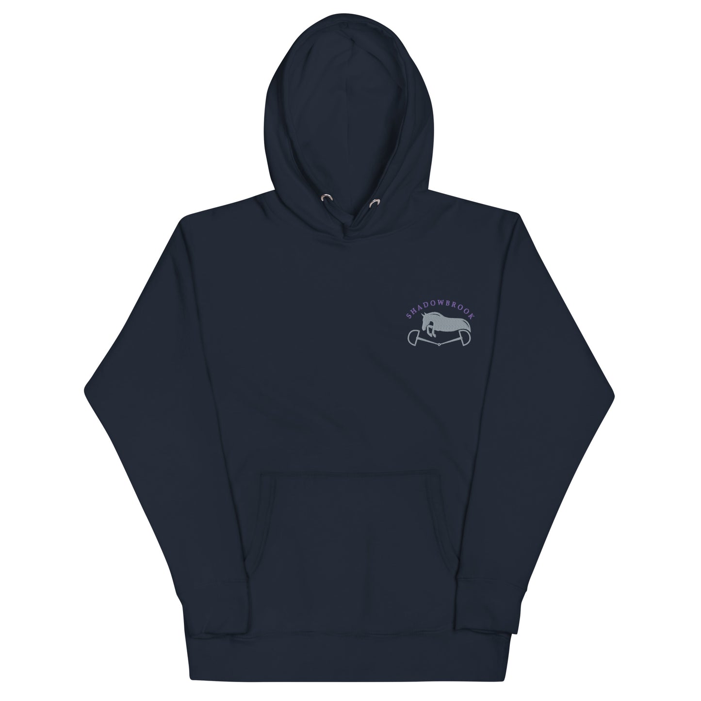 Shadowbrook Stables Navy Unisex Hoodie - Small Logo Front