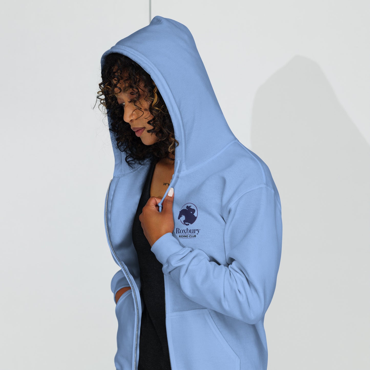 Roxbury Riding Club Carolina Blue Unisex zip hoodie