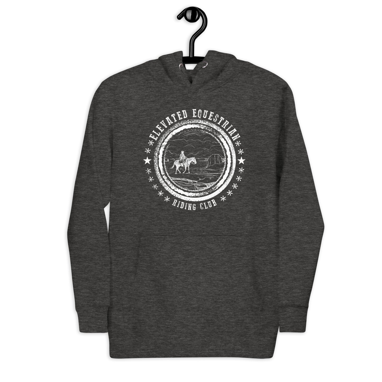 Elevated Equestrian Riding Club Charcoal Grey Unisex Hooded Sweatshirt
