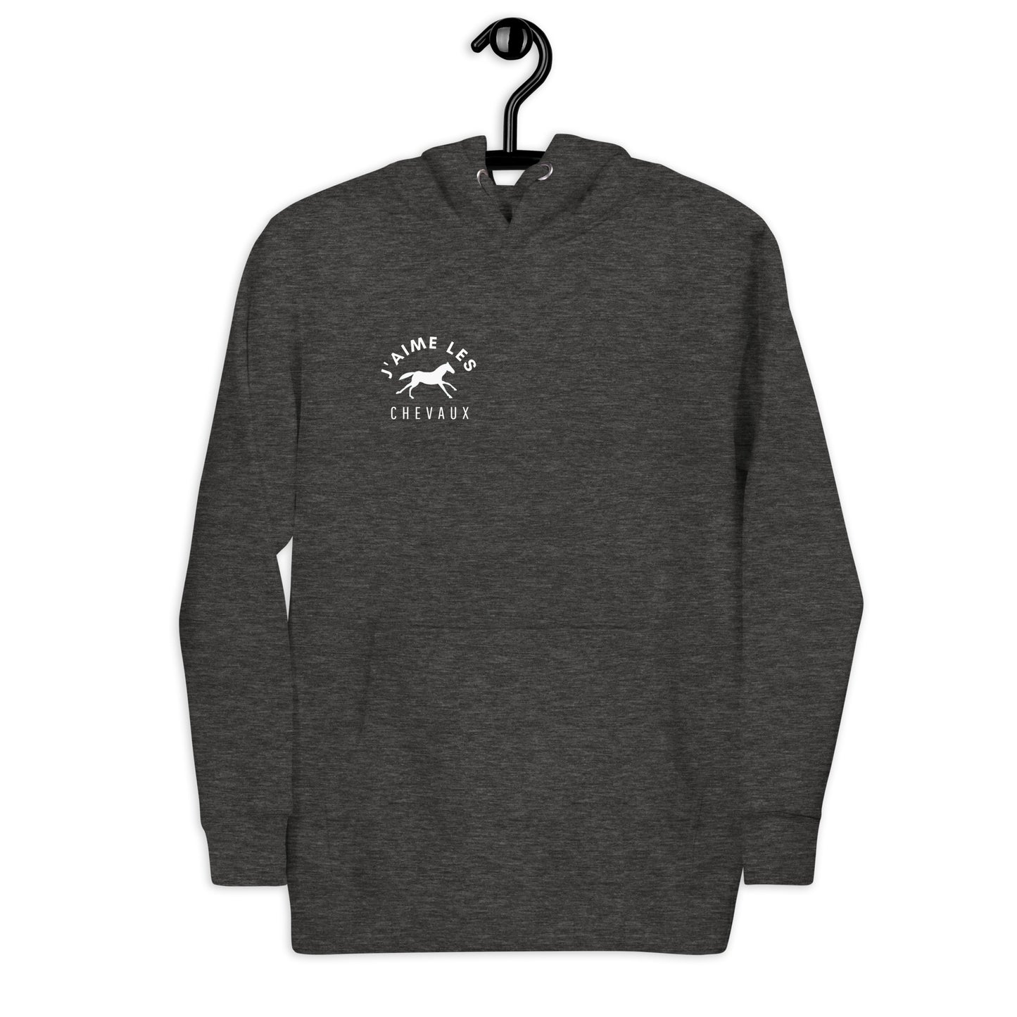 "I Love Horses" In French - White Unisex Hooded Sweatshirt